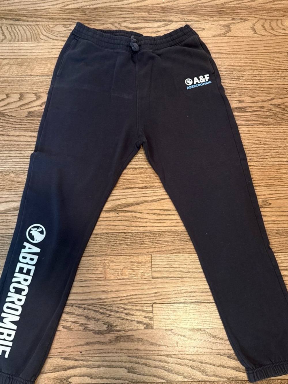 Abercrombie & Fitch Black Kids Logo Joggers with Side Graphic